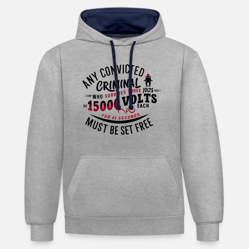 Electric Justice: Freiheit oder Schicksal? - Kontrast-Hoodie - Grau meliert/Navy