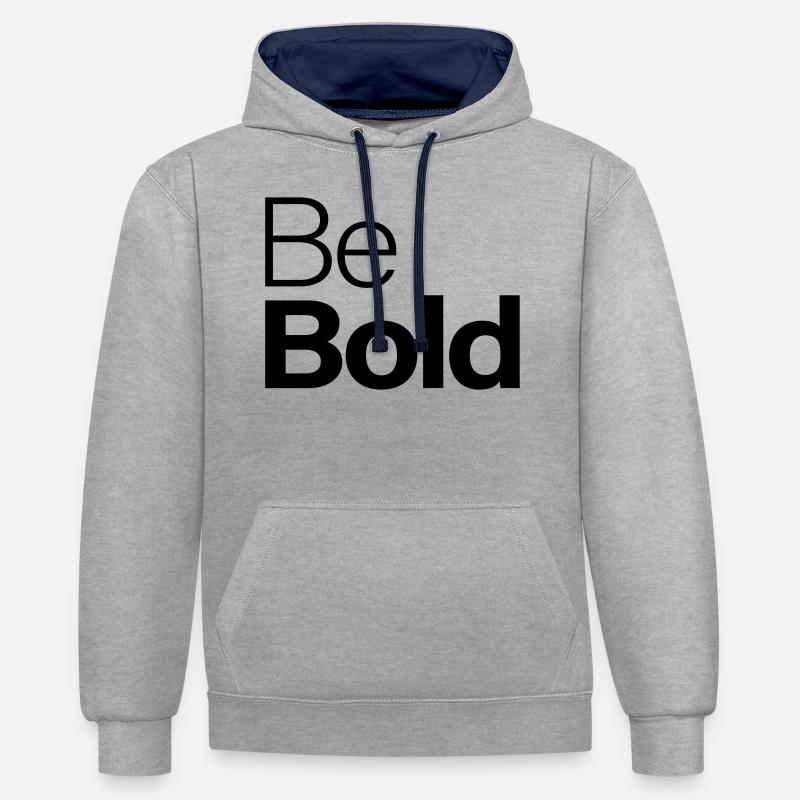 Oser - Sweat à capuche contrasté - gris chiné/bleu marine