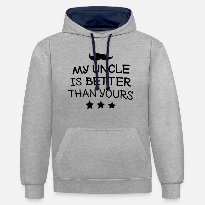 My Uncle mon oncle - Sweat à capuche contrasté - gris chiné/bleu marine