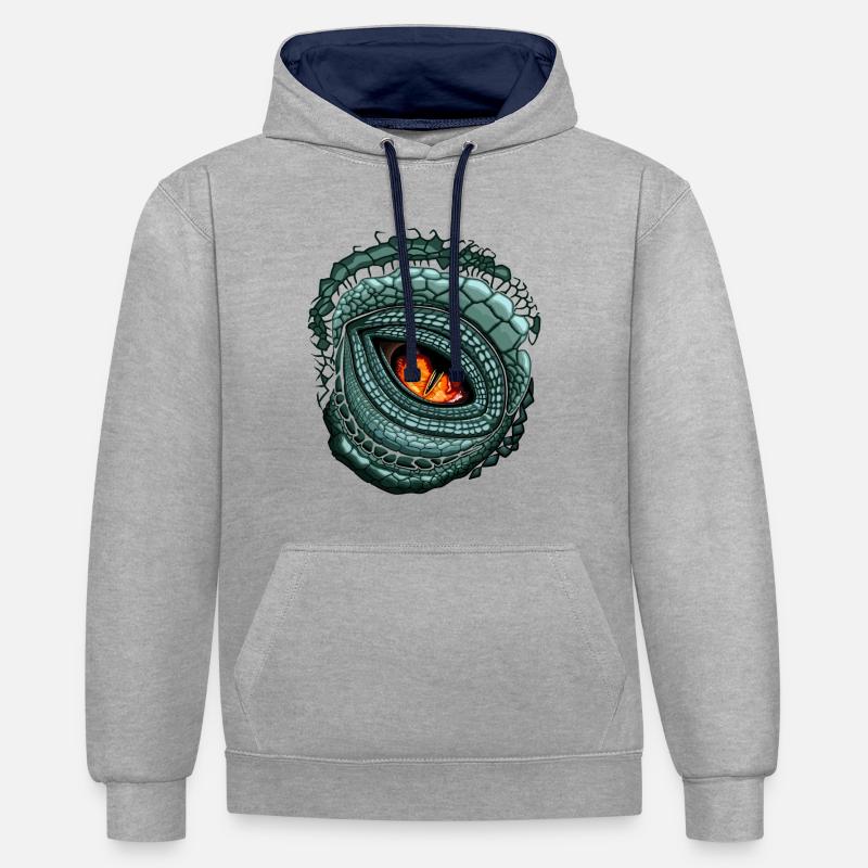 Prédateur Oculaire Primal - Sweat à capuche contrasté - gris chiné/bleu marine