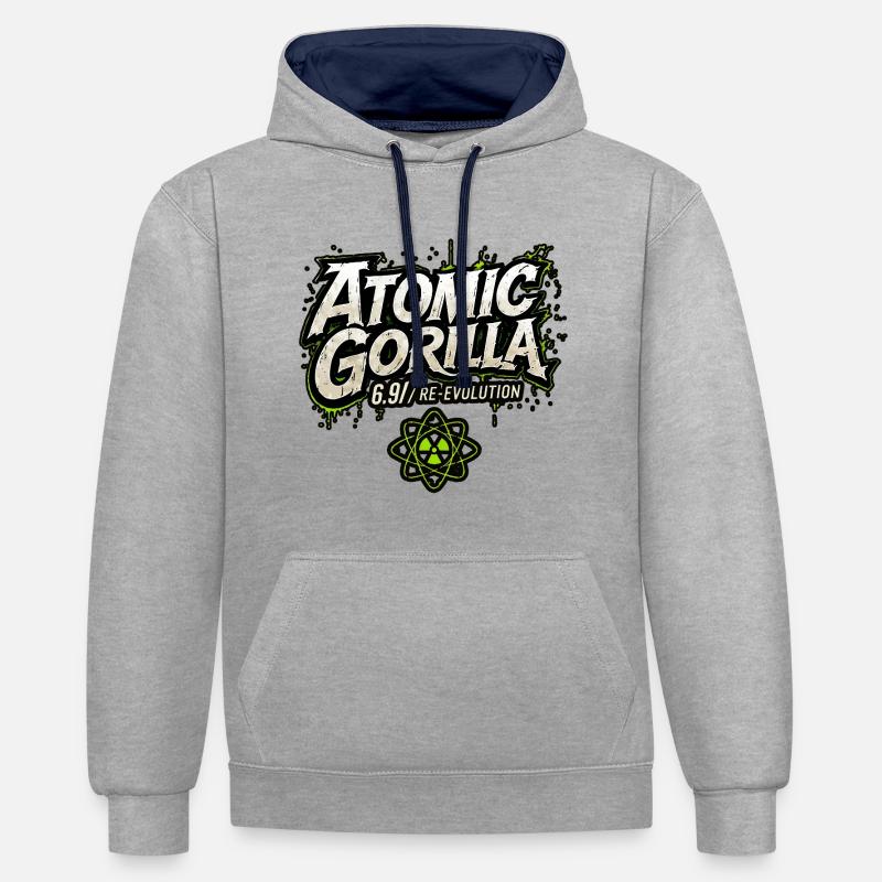 Atomic Gorilla Re-Evolution - Contrast hoodie - heather grey/navy