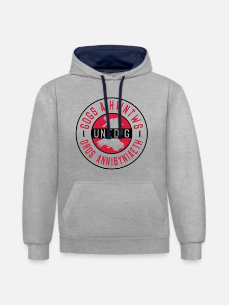 Gogs A Hwntws Unedig Dros Annibyniaeth - Contrast hoodie - heather grey/navy