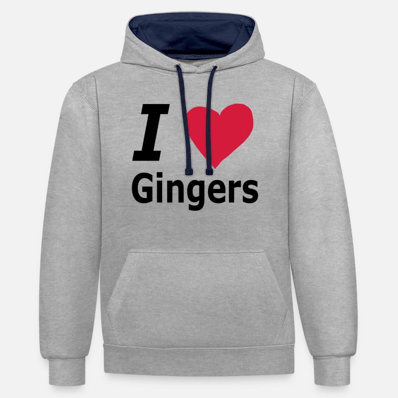 J'adore Gingers - Sweat à capuche contrasté - gris chiné/bleu marine