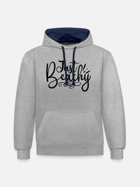 Just Beachy - Contrast hoodie - heather grey/navy