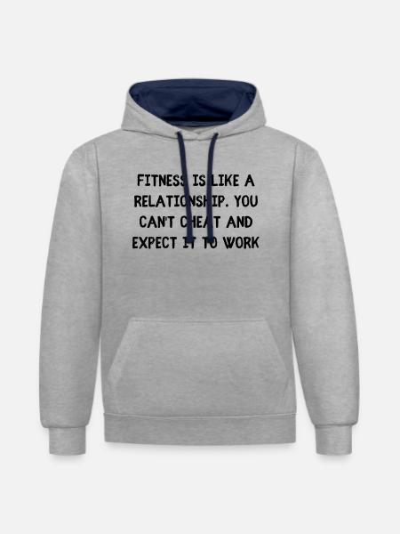 Fitness Relationship - Contrast hoodie - heather grey/navy