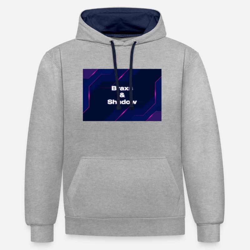 392b607b 1ed8 47e3 b063 dfa6220f34b5 - Kontrast-Hoodie - Grau meliert/Navy