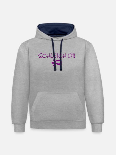 Schleich di - violett - Kontrast-Hoodie - Grau meliert/Navy