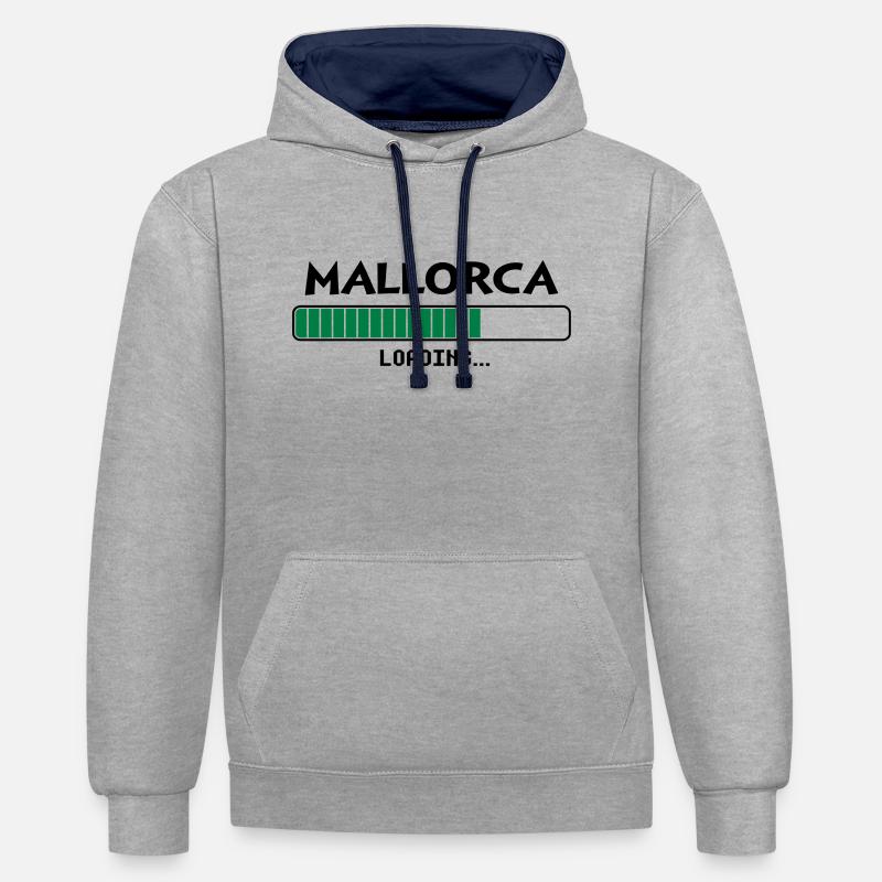 Mallorca loading Ladebalken - Kontrast-Hoodie - Grau meliert/Navy