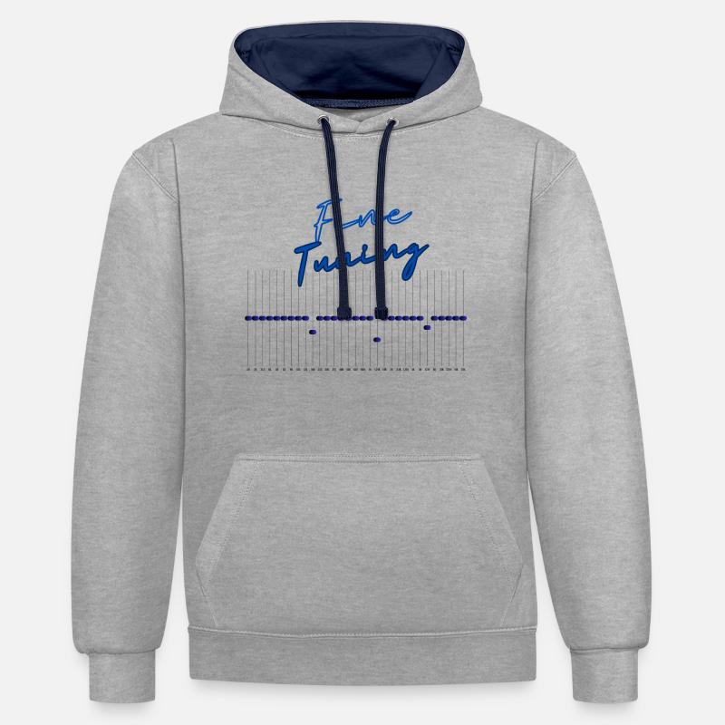 Tuning mal anders: 31-Band Equalizer - Kontrast-Hoodie - Grau meliert/Navy
