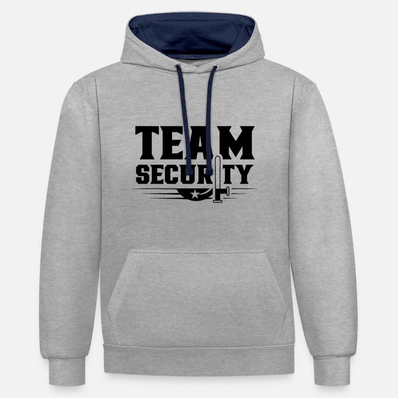 Sécurité de l’équipe Sécurité - Sweat à capuche contrasté - gris chiné/bleu marine