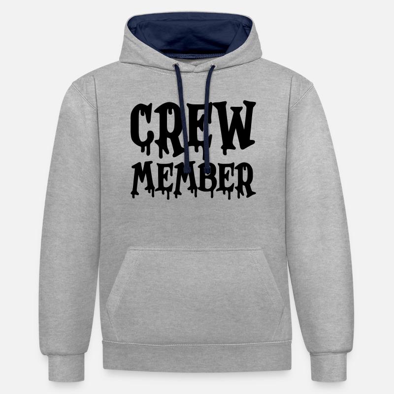 Membre d’équipage - Sweat à capuche contrasté - gris chiné/bleu marine