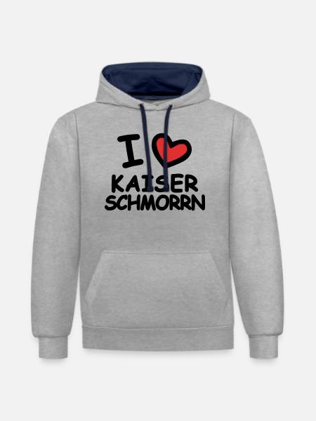 I Love Kaiserschmorrn - Contrast hoodie - heather grey/navy