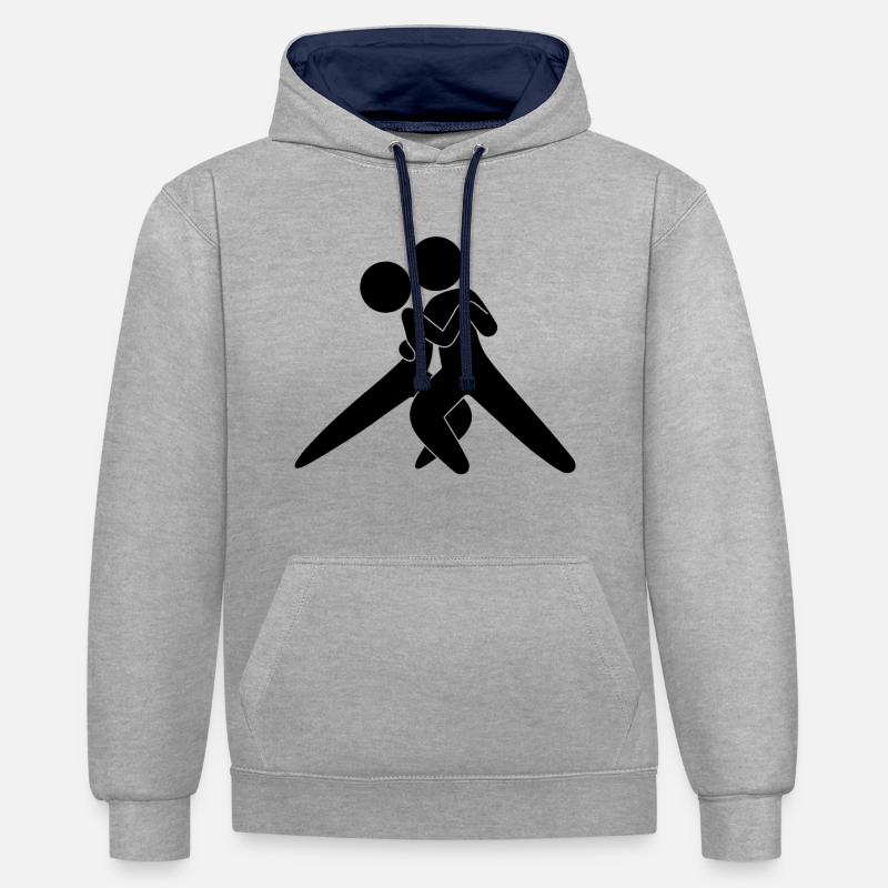Danseur de Tango - Sweat à capuche contrasté - gris chiné/bleu marine