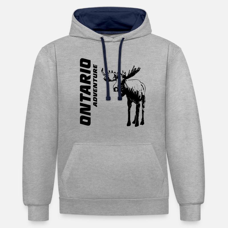 Ontario - Orignal - Sweat à capuche contrasté - gris chiné/bleu marine