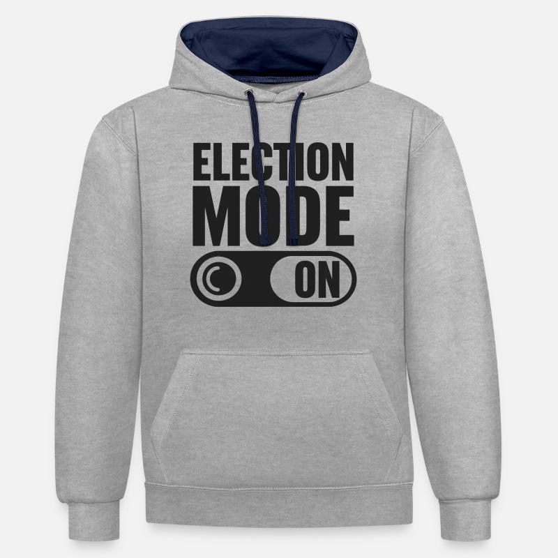 Mode électoral activé - Sweat à capuche contrasté - gris chiné/bleu marine