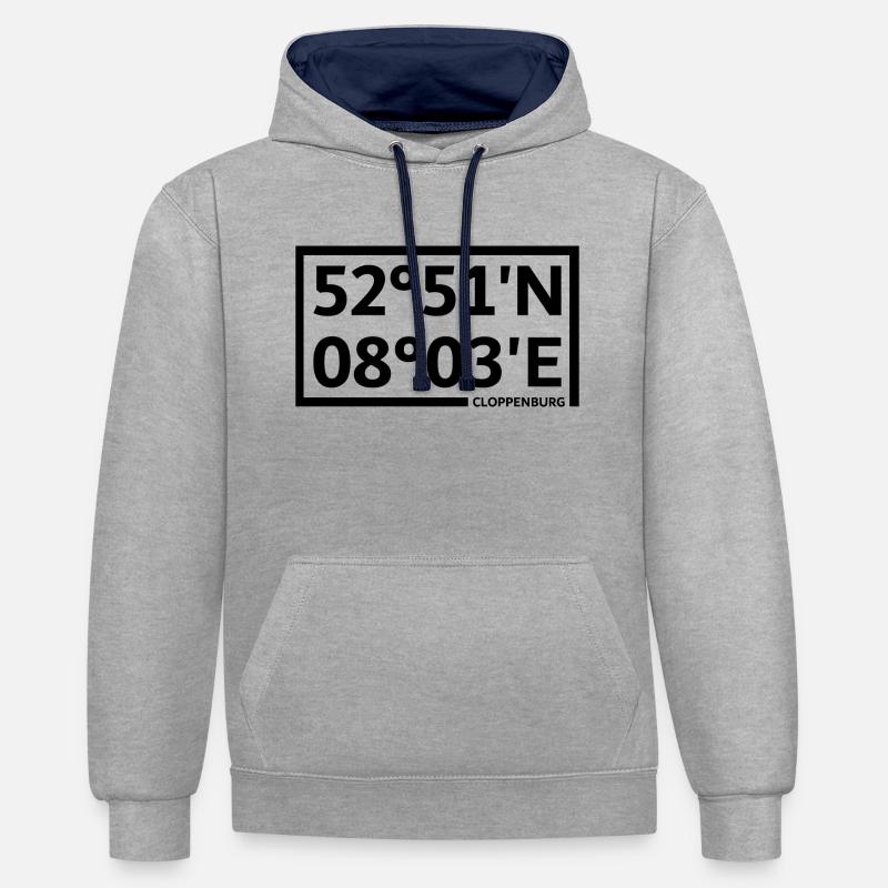 Coordonnées de Cloppenburg - Sweat à capuche contrasté - gris chiné/bleu marine