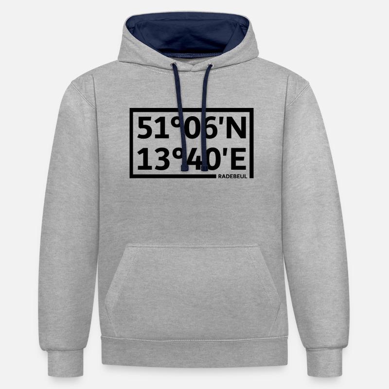 Coordonnées de Radebeul - Sweat à capuche contrasté - gris chiné/bleu marine