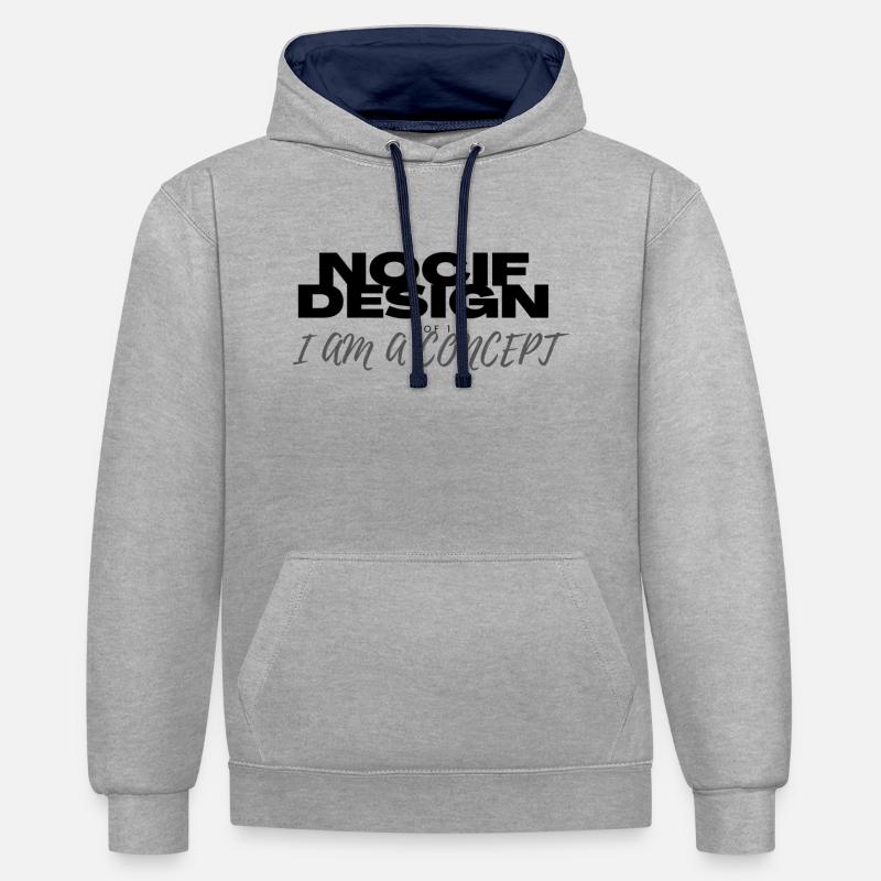 NOCIF DESIGN FIRST COLLECTION - Sweat à capuche contrasté - gris chiné/bleu marine