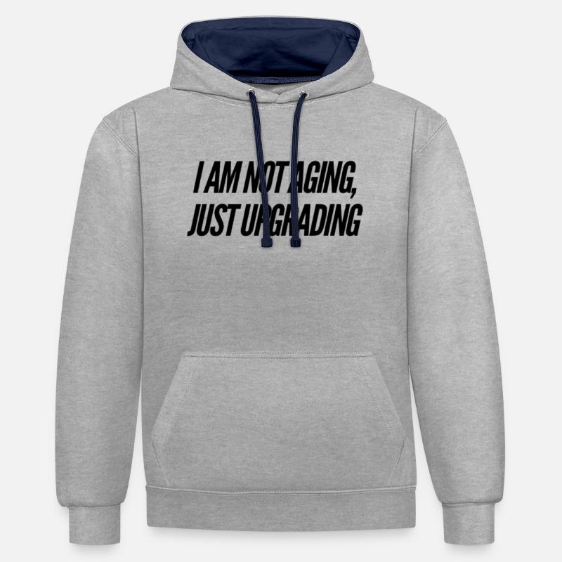 Idée cadeau d’anniversaire - Sweat à capuche contrasté - gris chiné/bleu marine
