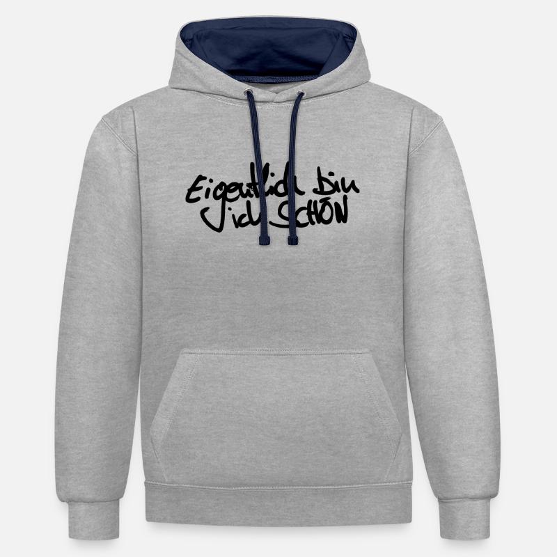 Schön oder - Kontrast-Hoodie - Grau meliert/Navy