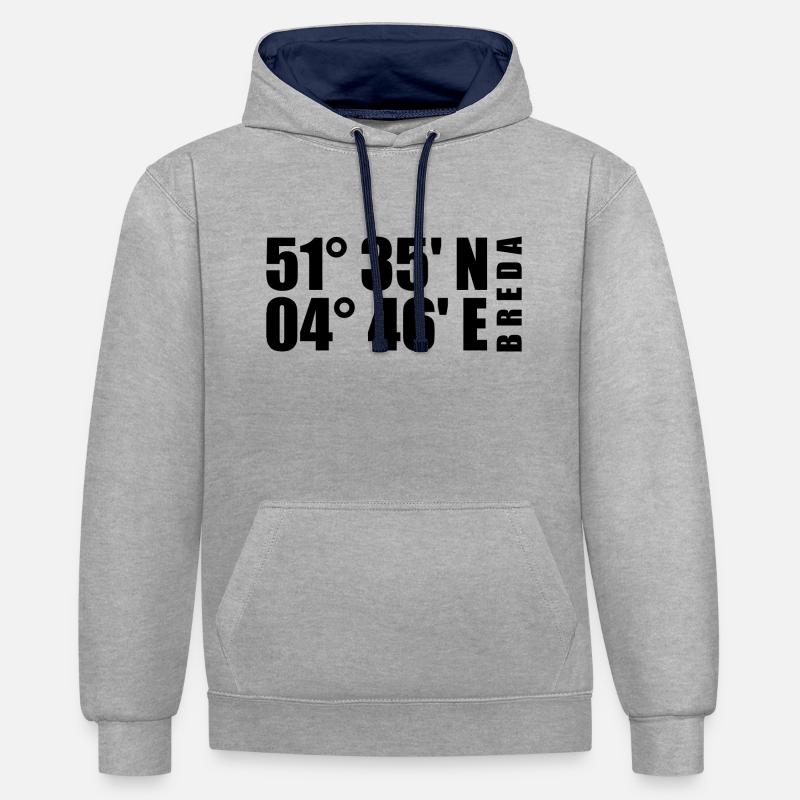 Coordonnées de Breda - Sweat à capuche contrasté - gris chiné/bleu marine