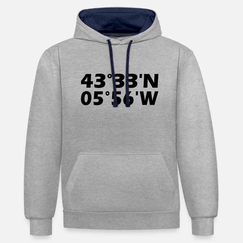 Coordonnées d’Avilés - Sweat à capuche contrasté - gris chiné/bleu marine