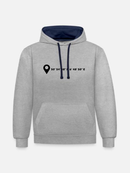 Coordonnées effrontées - Sweat à capuche contrasté - gris chiné/bleu marine