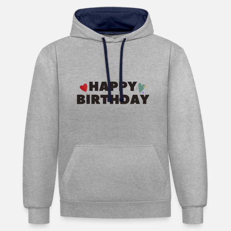 Bonne idée cadeau d’anniversaire - Sweat à capuche contrasté - gris chiné/bleu marine