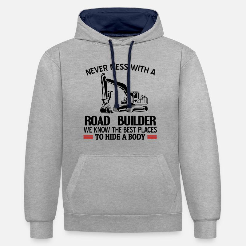 constructeurs de routes - Sweat à capuche contrasté - gris chiné/bleu marine