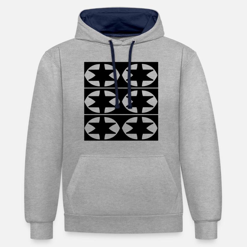 Grappe - Sweat à capuche contrasté - gris chiné/bleu marine