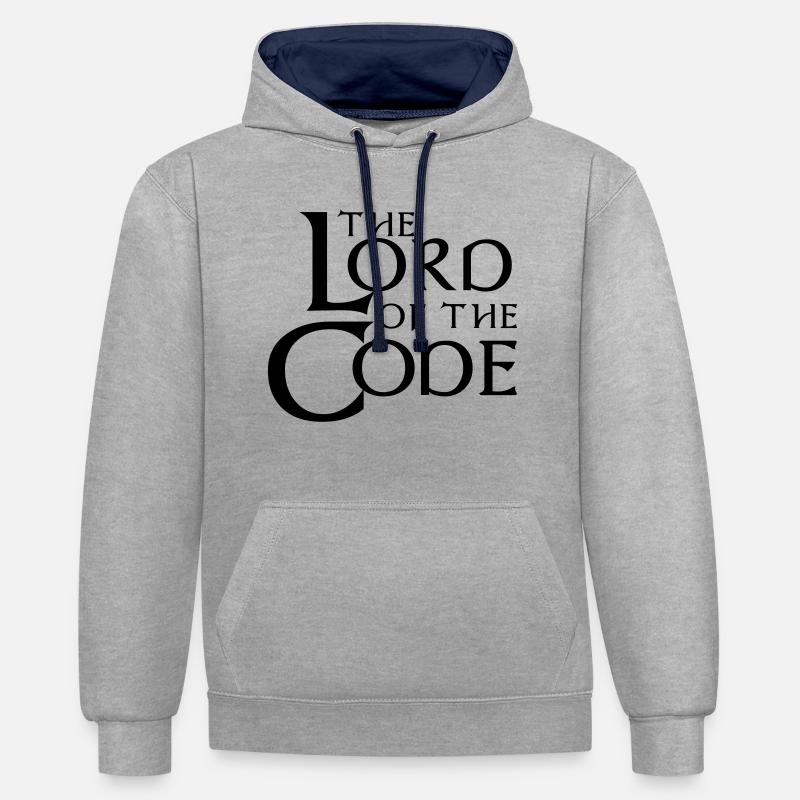 Le Seigneur du Code - Sweat à capuche contrasté - gris chiné/bleu marine
