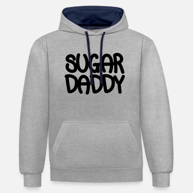 Sugar Daddy Noir - Sweat à capuche contrasté - gris chiné/bleu marine