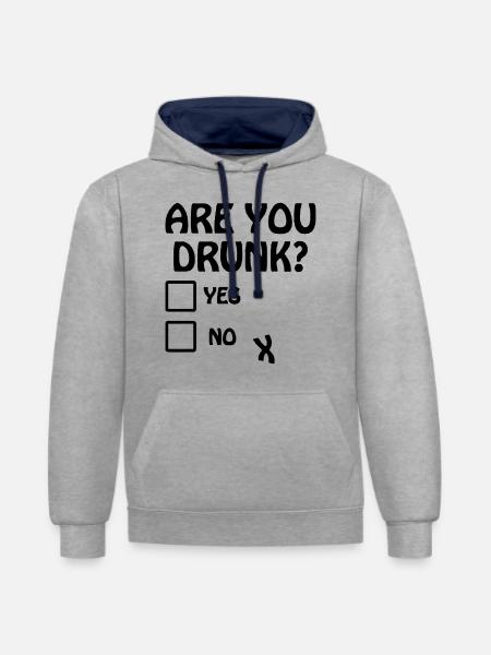 Are you drunk? - Contrast hoodie - heather grey/navy