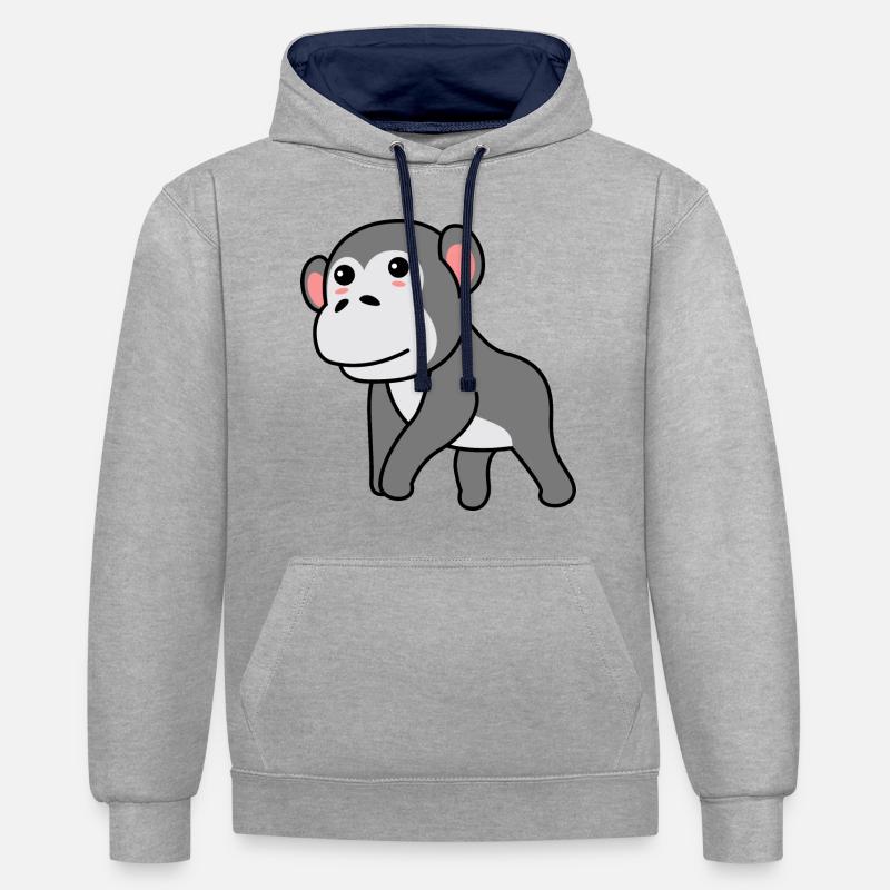 Gorilla Comic - Contrast hoodie - heather grey/navy