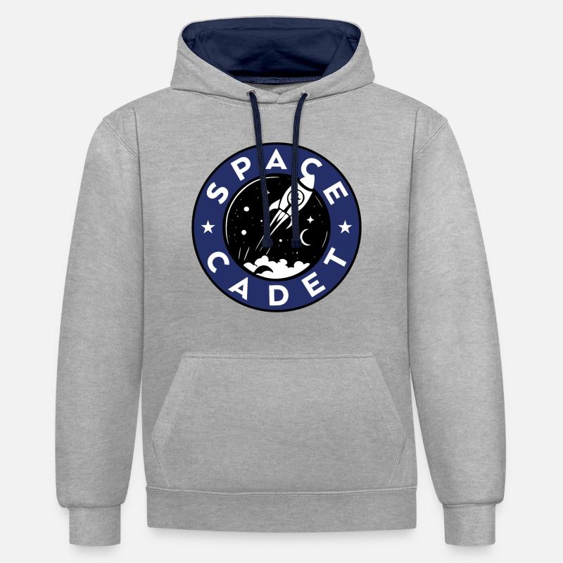 Cadet de l’espace - Sweat à capuche contrasté - gris chiné/bleu marine