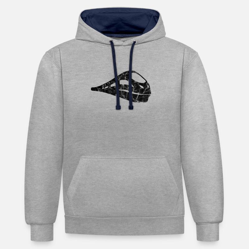 Train - Sweat à capuche contrasté - gris chiné/bleu marine