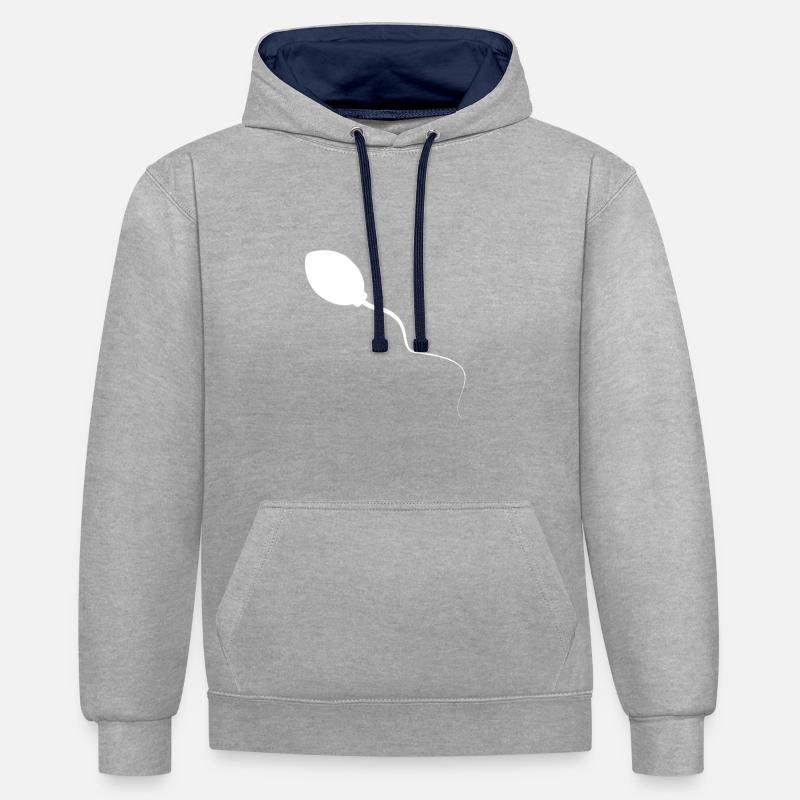 sperme - Sweat à capuche contrasté - gris chiné/bleu marine