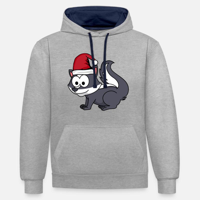 Stinker Comic Christmas - Sweat à capuche contrasté - gris chiné/bleu marine
