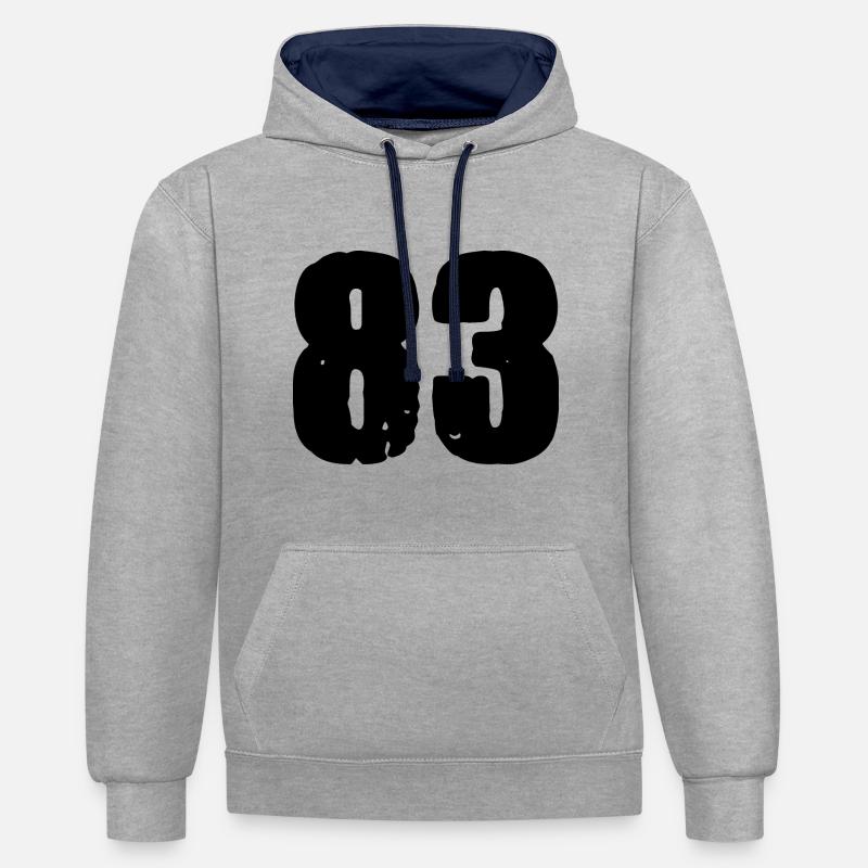Maillot à 83 numéros - Sweat à capuche contrasté - gris chiné/bleu marine
