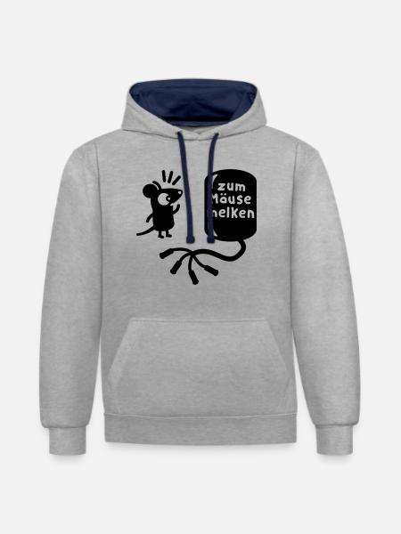 Milking machine - milk to mice - Line - Contrast hoodie - heather grey/navy