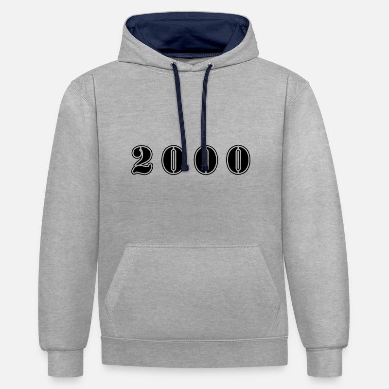 2000e anniversaire - Sweat à capuche contrasté - gris chiné/bleu marine