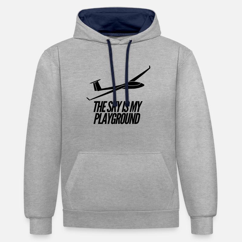 Gliding Gliding Glider Gift Idea - Contrast hoodie - heather grey/navy