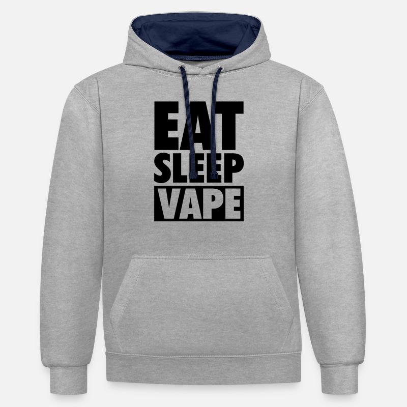 Vape | E-cigarette vaping vaping vapen cadeaux - Sweat à capuche contrasté - gris chiné/bleu marine