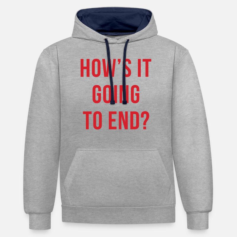 Comment ça va se terminer - Sweat à capuche contrasté - gris chiné/bleu marine