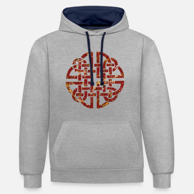 Celtic knot 8 e 232 - Contrast hoodie - heather grey/navy