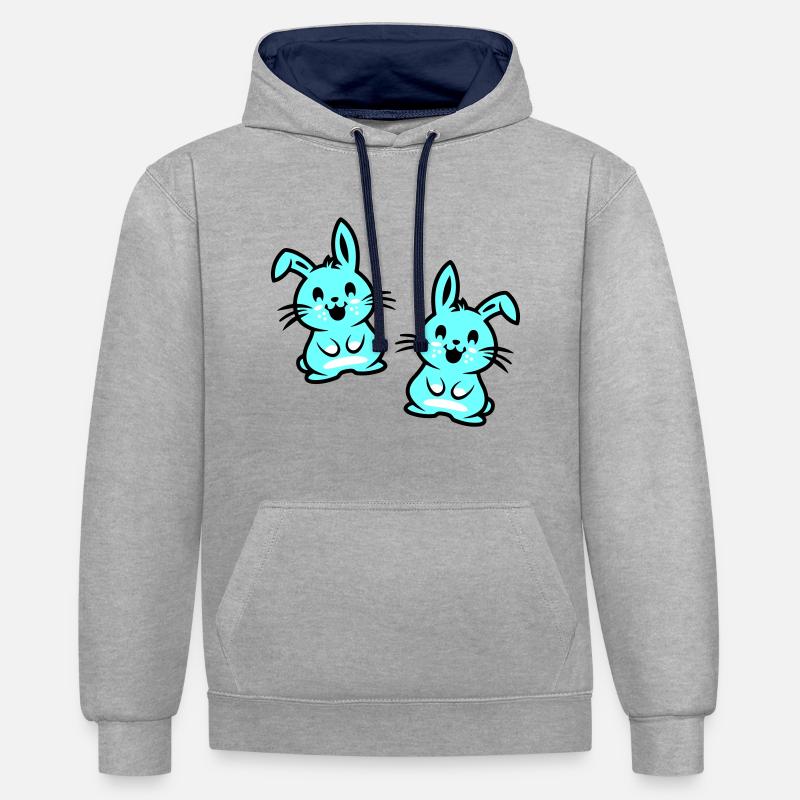 Easter Bunny Easter - Contrast hoodie - heather grey/navy