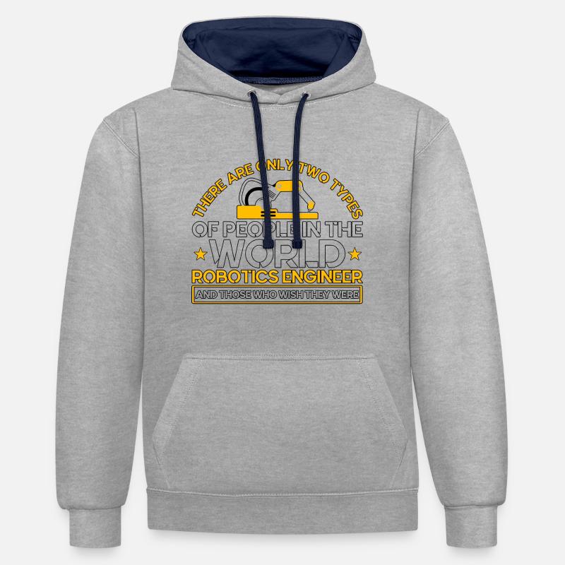 Robotic Robot Robotics Engineer Gift - Contrast hoodie - heather grey/navy