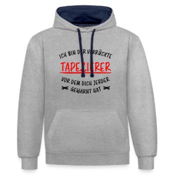 Tapezierer Lustiger Spruch Beruf Tapete Geschenk - Kontrast-Hoodie - Grau meliert/Navy - Vorne - Liana (172cm) & Jaron (178cm)