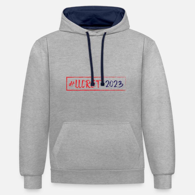 Lloret De Mar 2023 - Sweat à capuche contrasté - gris chiné/bleu marine