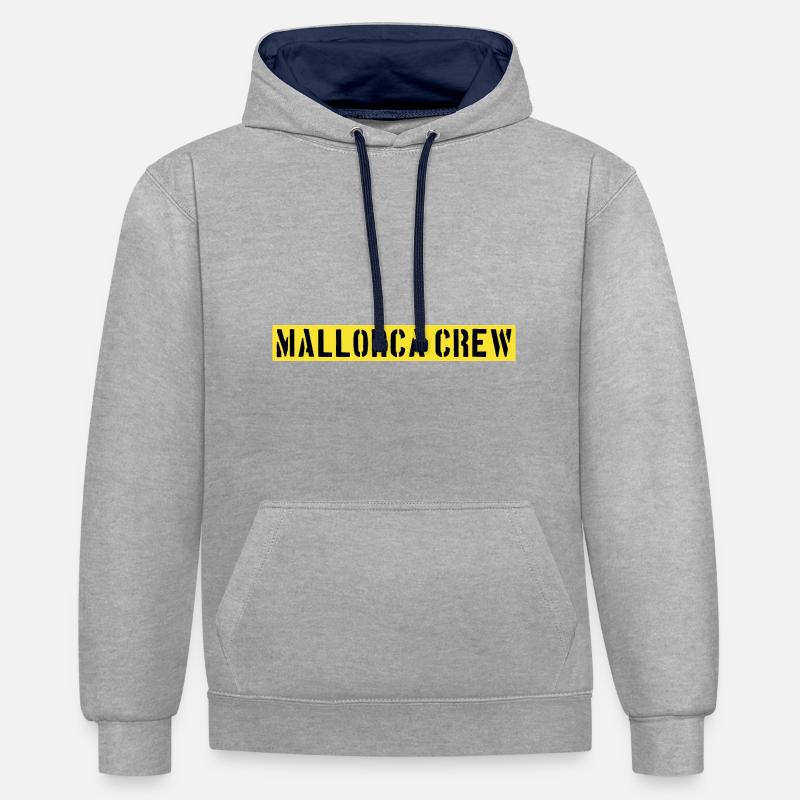 Majorque Équipage - Sweat à capuche contrasté - gris chiné/bleu marine